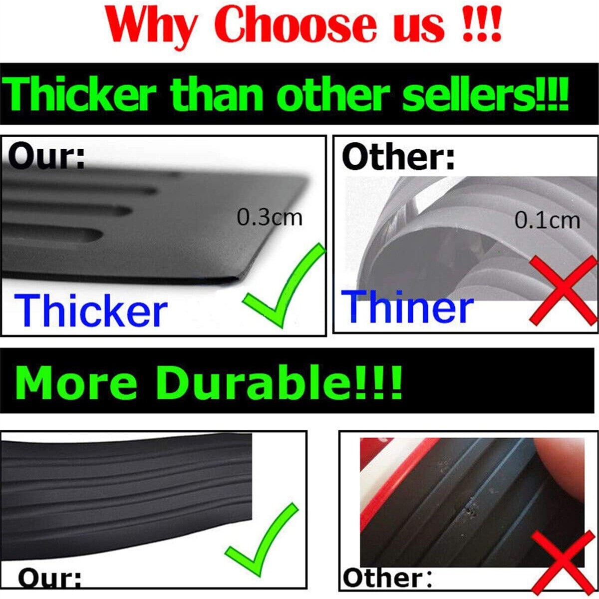 NEW Rubber Rear Bumper Protector Guard Sticker For 2014 – 2018 Toyota Highlander