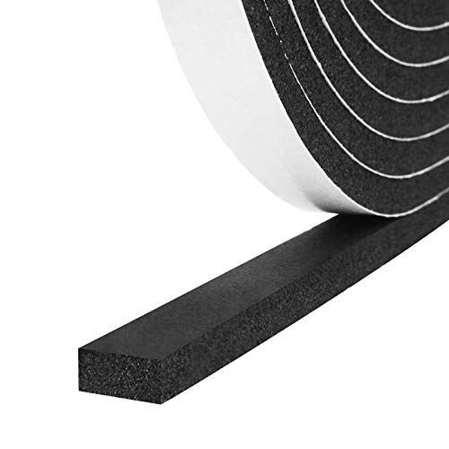 Storystore Foam Insulation Tape Self 1/2In x 1/4In x 33Ft, Black