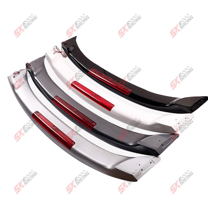 ABS Fit For Honda Civic Sedan Unpainted Rear Trunk Spoiler Wing With Light 06-11