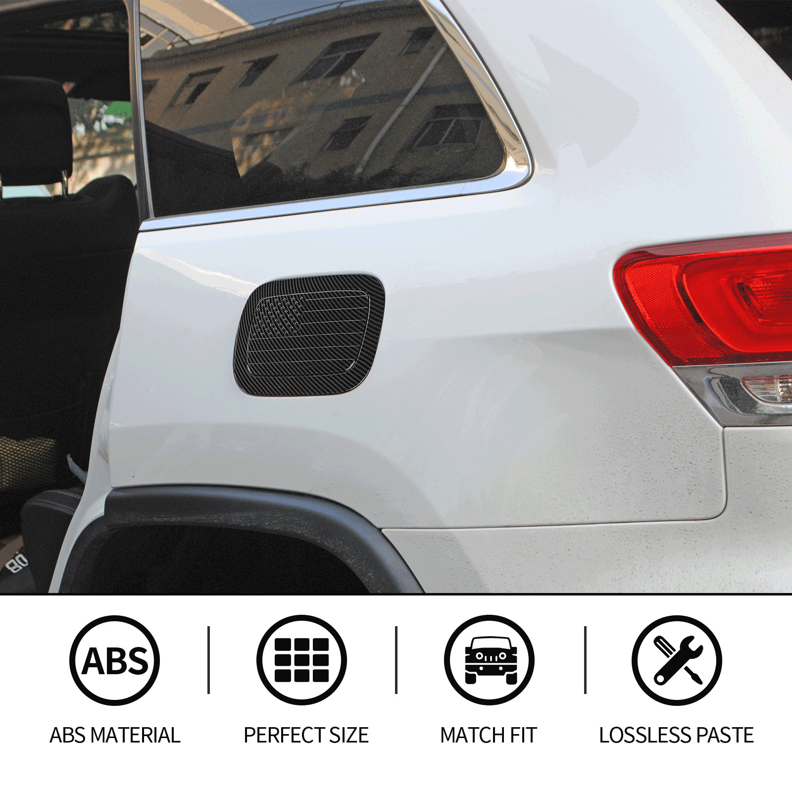 ✅Car Gas Cap Fuel Filler Door Gas Tank Door Cover For Jeep Grand Cherokee 11-20