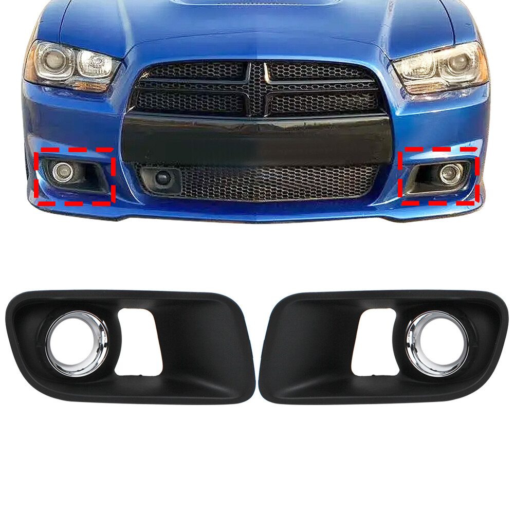 Fog Light Lamp Chrome Bezel Cover Grilles For 2012-2014 Dodge Charger SRT-8 2Pcs