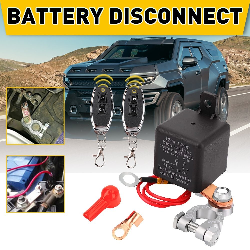 Dual 12V Wireless Remote Disconnect Cut-off Battery Master Car Relay Switch Kill