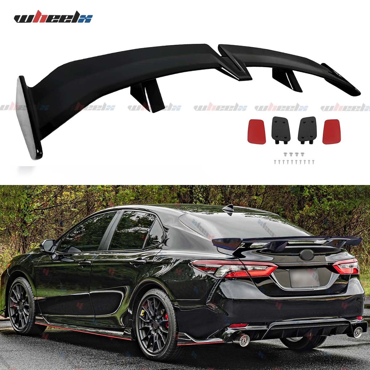55” Gloss Black PRO Style Rear Trunk Spoiler GT Wing For Toyota Camry Corolla