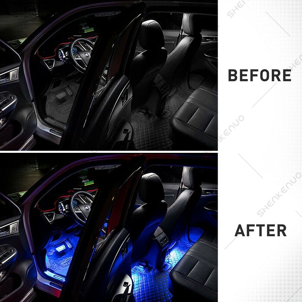 RGB-LED Car Interior Accessories Floor Decorative Atmosphere Strip Lamp Lights