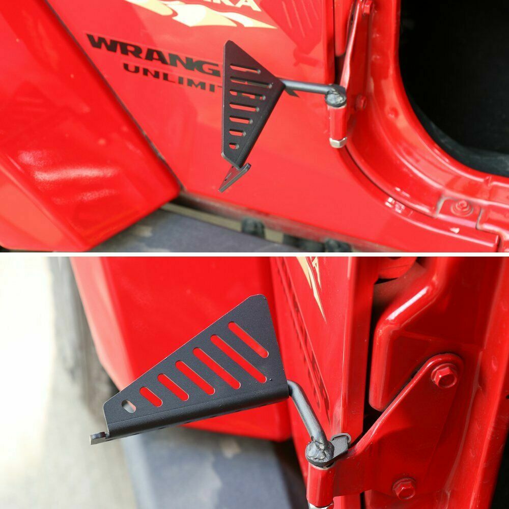 2X Side Door Hinge Mount Foot Peg Foot Rest Pedal For Jeep Wrangler JK JT JL TJ