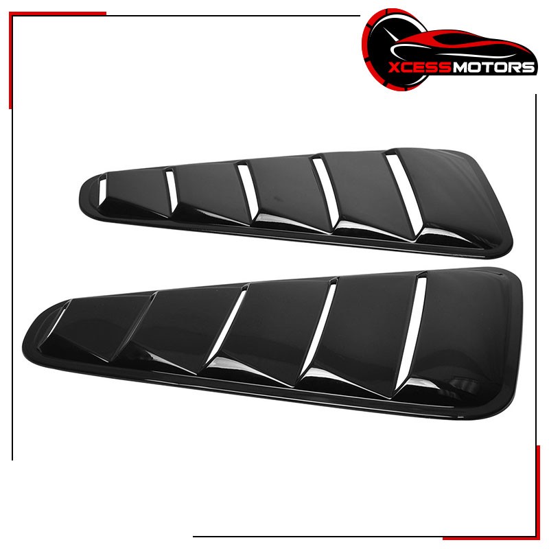 Fits 10-14 Ford Mustang OE Style Gloss Black Side Window Louvers Sun Shade Cover
