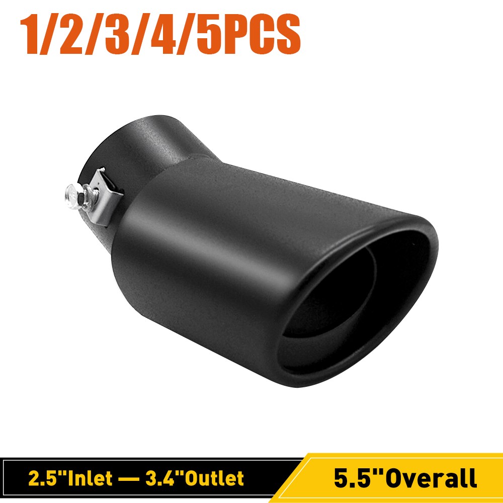 Matte Black Stainless Steel Exhaust Tip Fit 1.5-2.4inch outlet tailpipe1-5x
