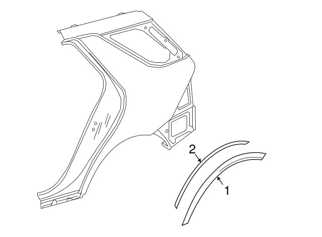 Genuine Mercedes-Benz OEM Rear Driver Side Fender Flare Insulator 166-884-95-22