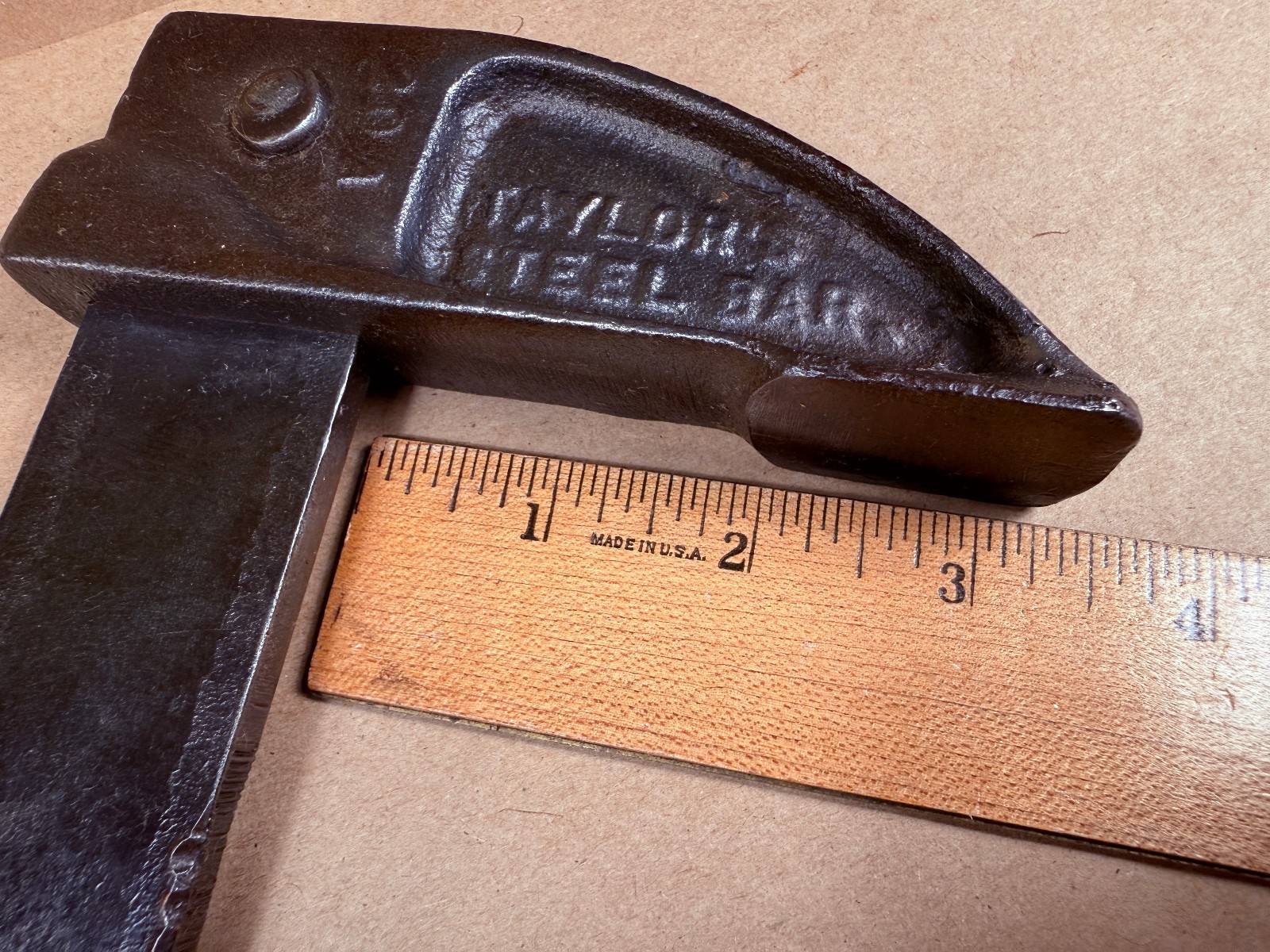 VINTAGE TAYLOR NO.20 A/B SLIDING STEEL BAR CLAMP 3-1/2″ DEPTH – Opens 6-1/2″