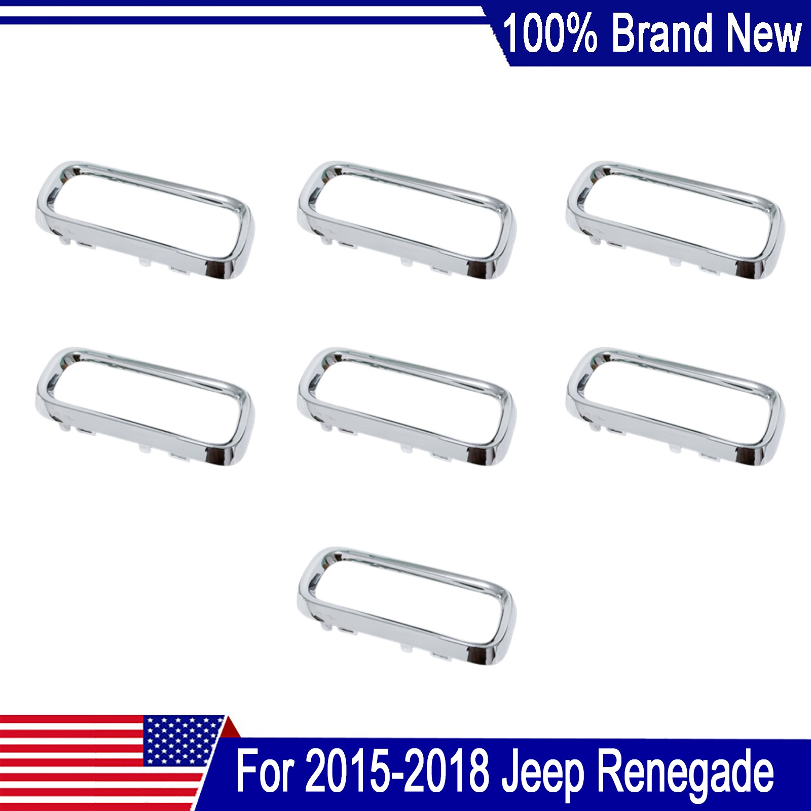 For Jeep Renegade 2015 2016 2017 2018 1 Set Grille Trim Ring Chrome