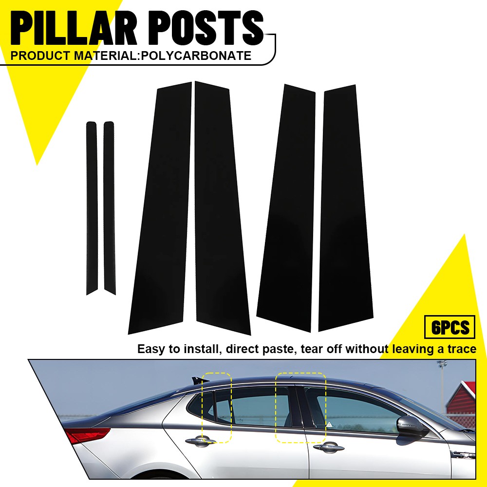 US Ship Black Car Window Pillar Posts Trim Door Cover For Kia Optima 2011-2015 X