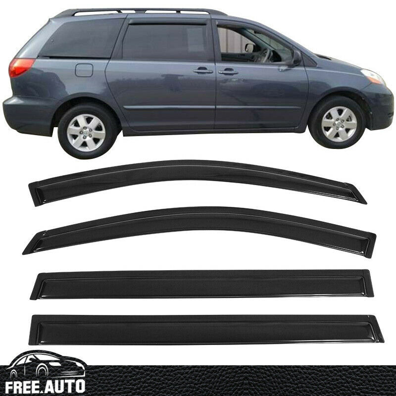 For 04-10 Toyota Sienna Acrylic Window Visor Rain Deflector Guard 4PCS Set