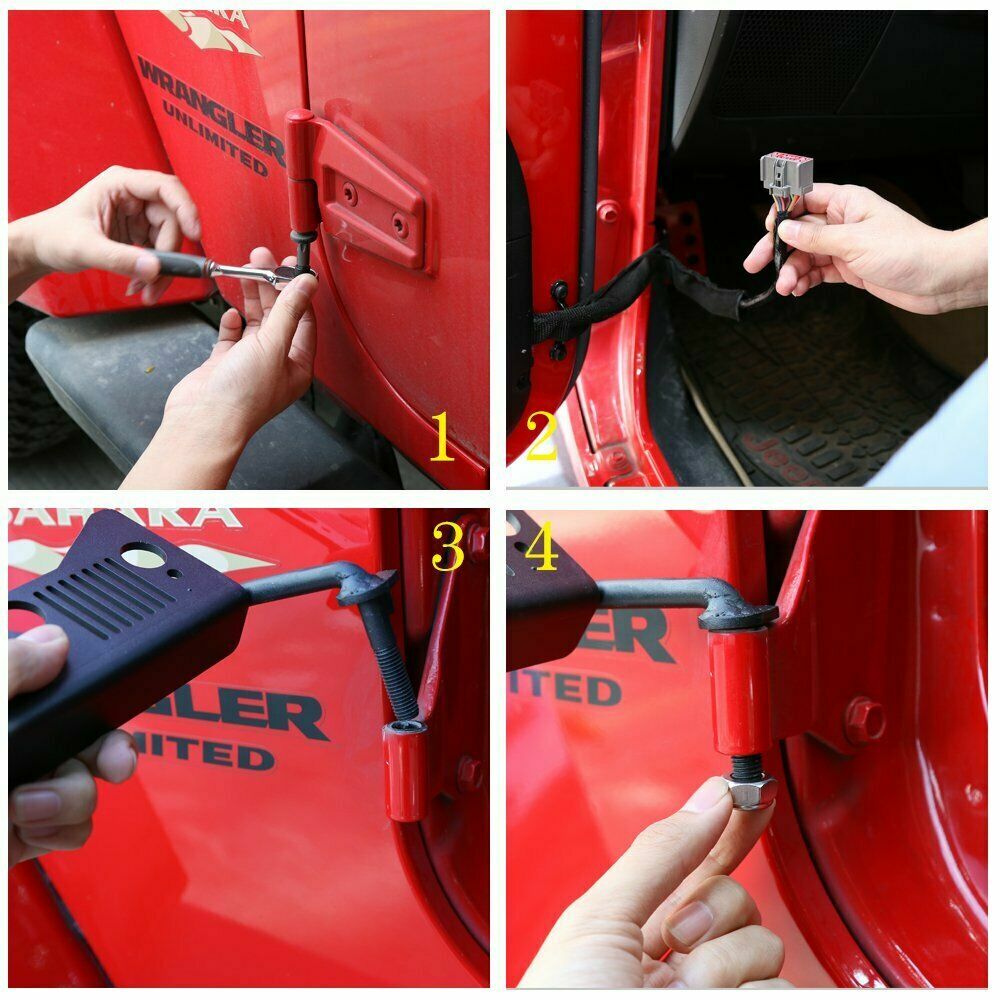 2X Side Door Hinge Mount Foot Peg Foot Rest Pedal For Jeep Wrangler JK JT JL TJ