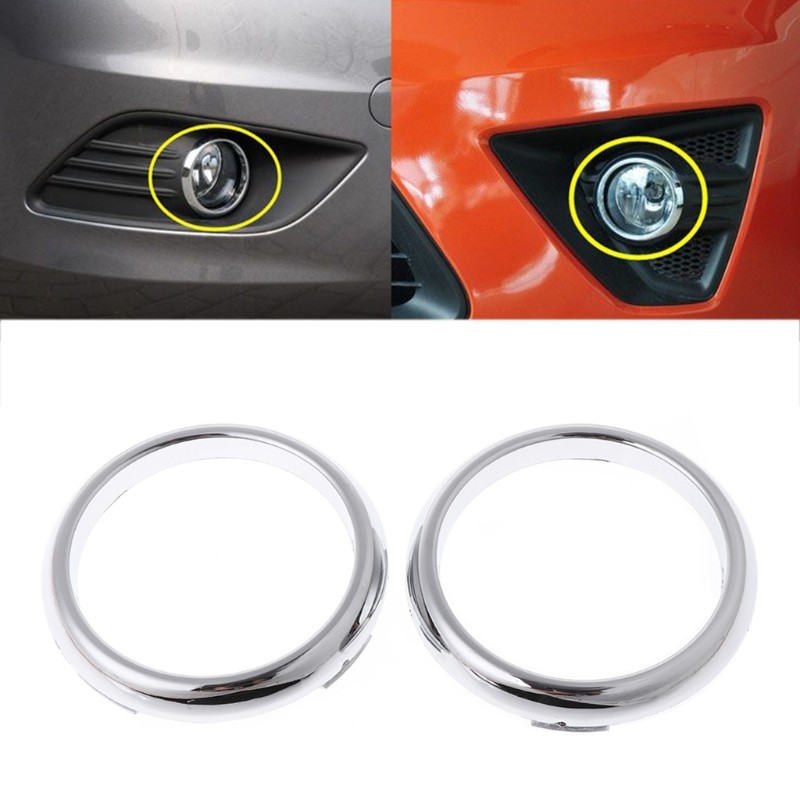 1 Pair ABS Chrome Front Fog Light Lamp Cover Trim