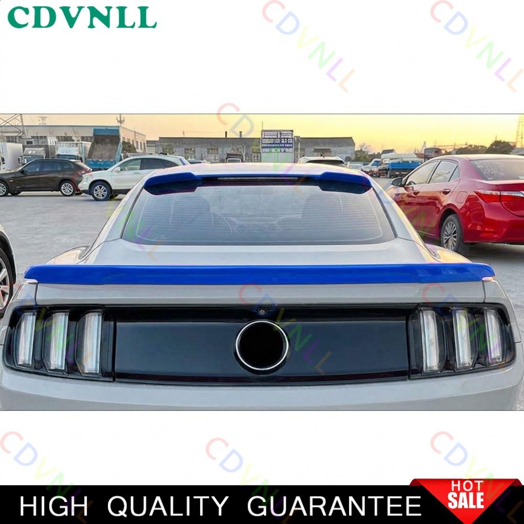 For Ford Mustang 15-2023 Bright Blue Exterior Roof Trunk Spoiler Wing Flap Trim