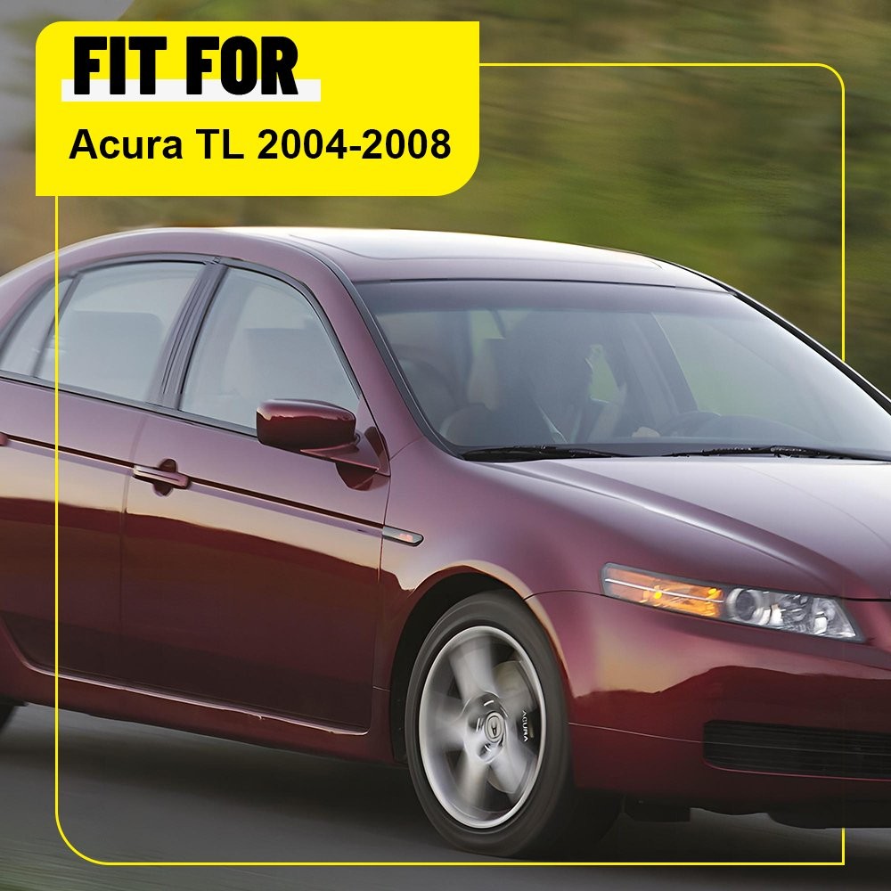 6Pcs Door Cover Piano Window Trim Kit Black Pillar Posts for Acura TL 2004-2008