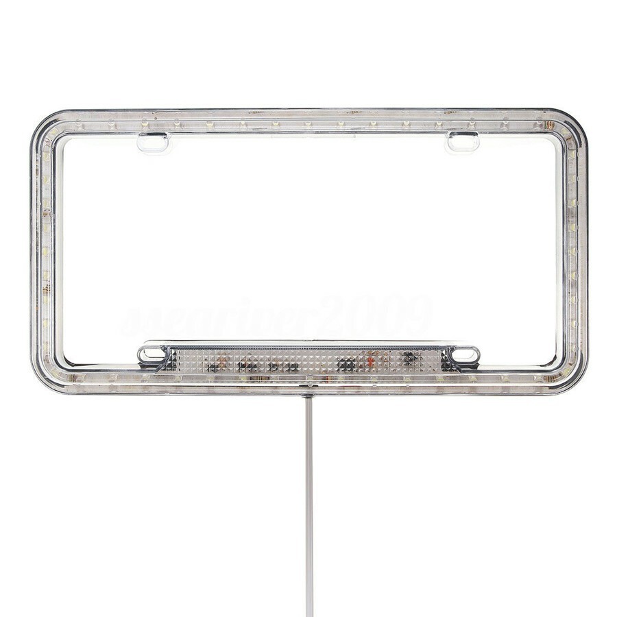 12V White 54LED Lighting Acrylic Plastic Auto Car Rear License Plate Cover Frame
