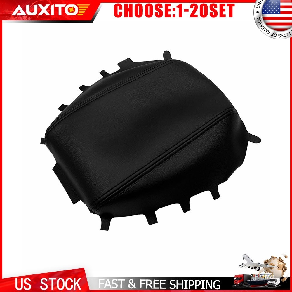 Console Lid Cover Armrest Pad Black Leather Material for Ford Escape 17-19 1-10X