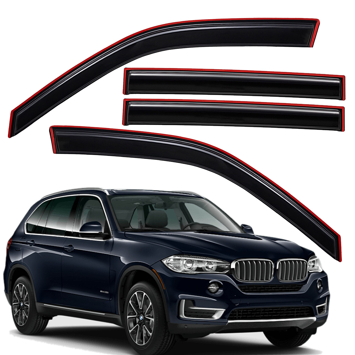 Fits 2014–2018 BMW X5 In-Channel Vent Shade Window Visor Side Window Deflector
