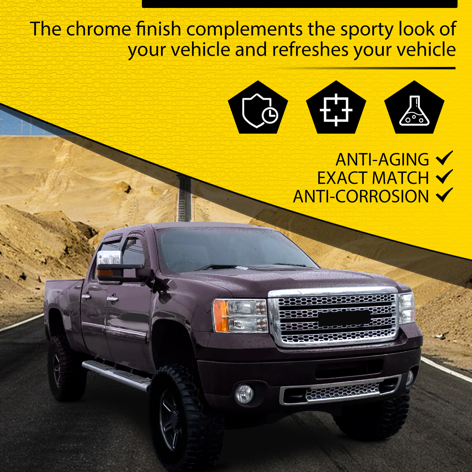 Front Upper Honeycomb Grille Chrome For GMC Sierra 2500/3500 HD 11-14 #20966057