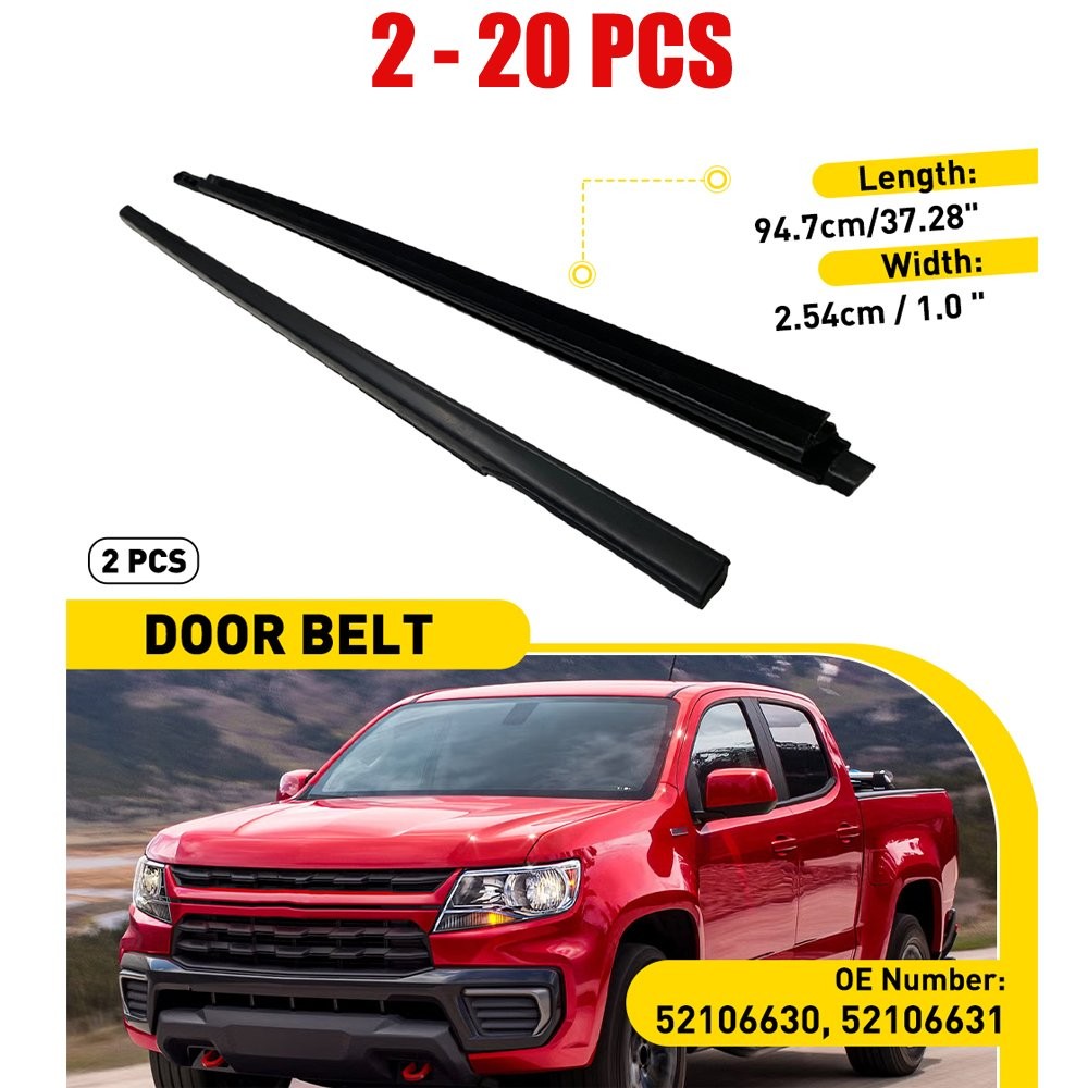 Fit Chevy Colorado 2012-2022 Front 2-20X Weatherstrip Door Trim Window Seal Belt