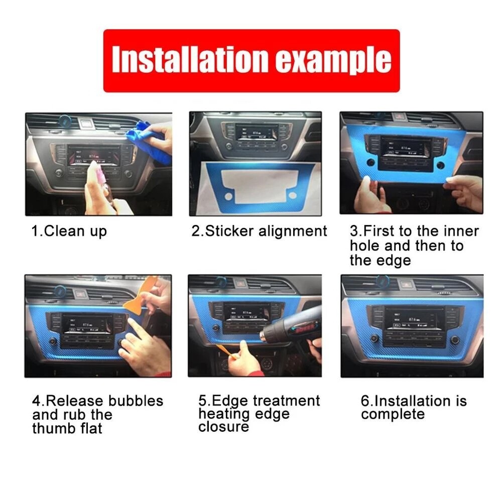 matt 3D Carbon Fiber Interior Trim Decal Sticker For Benz E Class W211 2003-2008