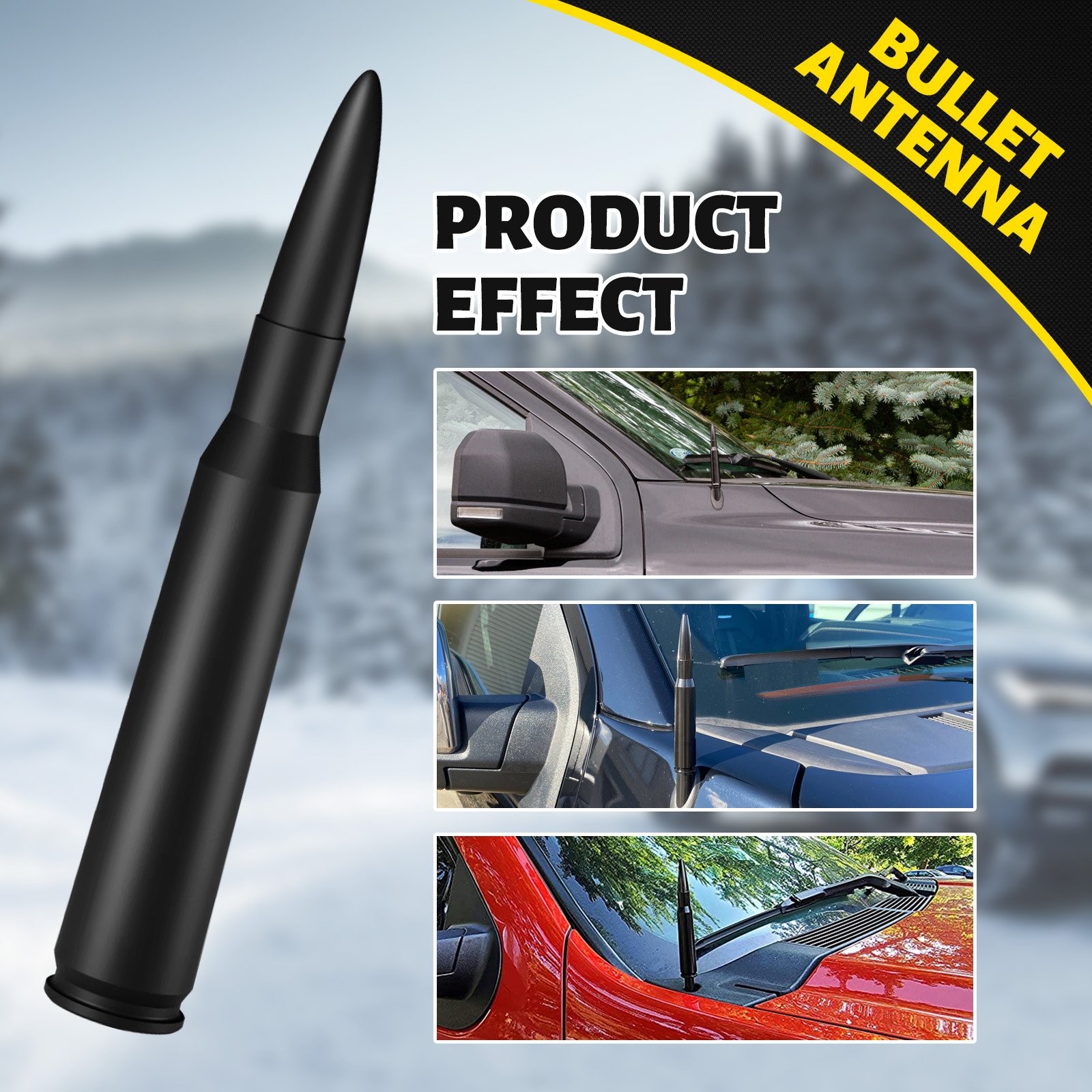 5.3Inch Universal Vehicle Bullet Antenna Mast FM/AM For Ford Ram Replacement