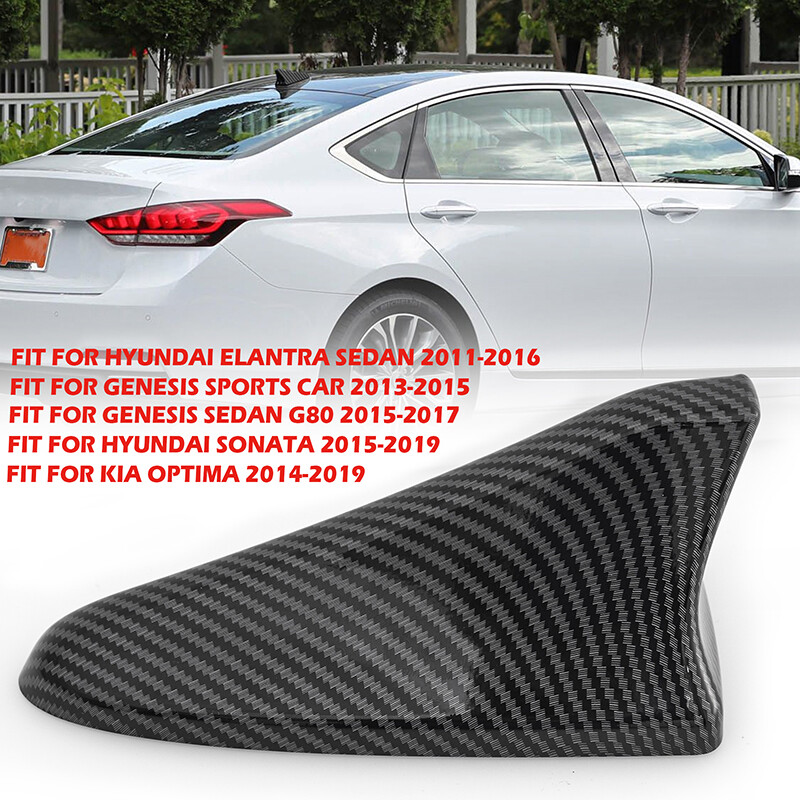 For 2012-2017 Hyundai Veloster Shark Fin Roof Antenna Cover Carbon Fiber Black