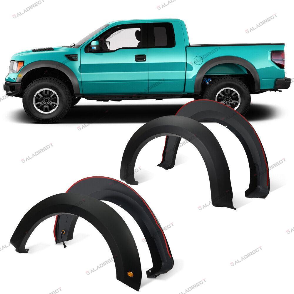 Fender Flares Fits 2015-2017 Ford F150 Styleside w/ LED Light Raptor Style 4pcs