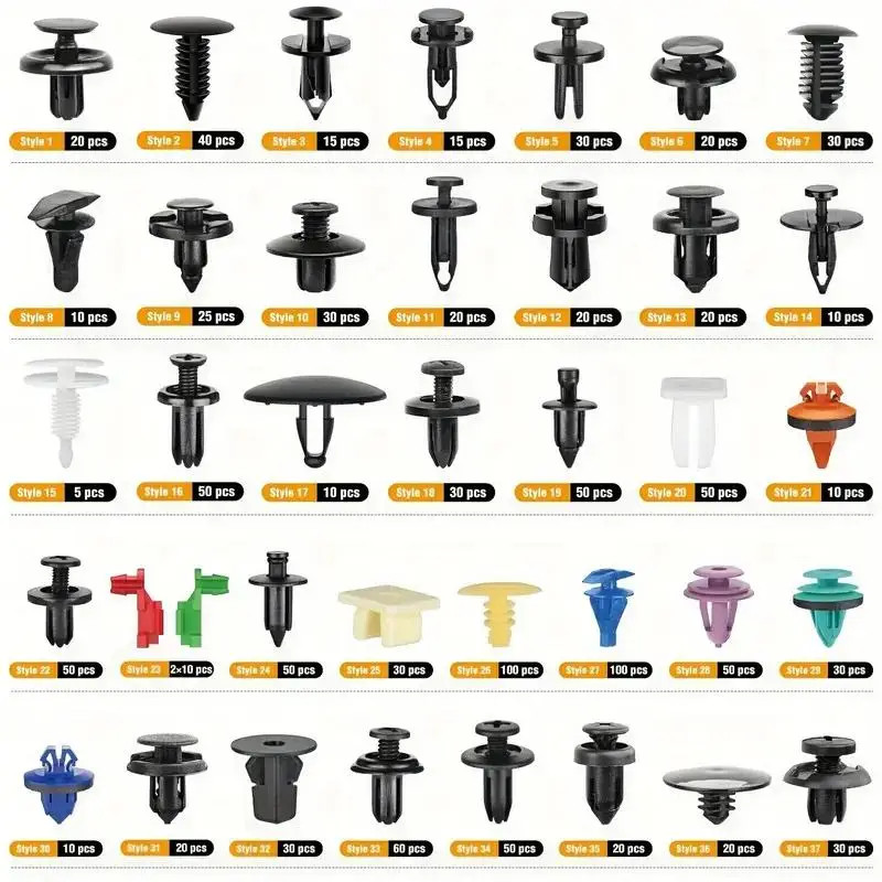 1295Pcs Car Retainer Clips and Auto Fasteners Assortment-38 Most Popular Sizes