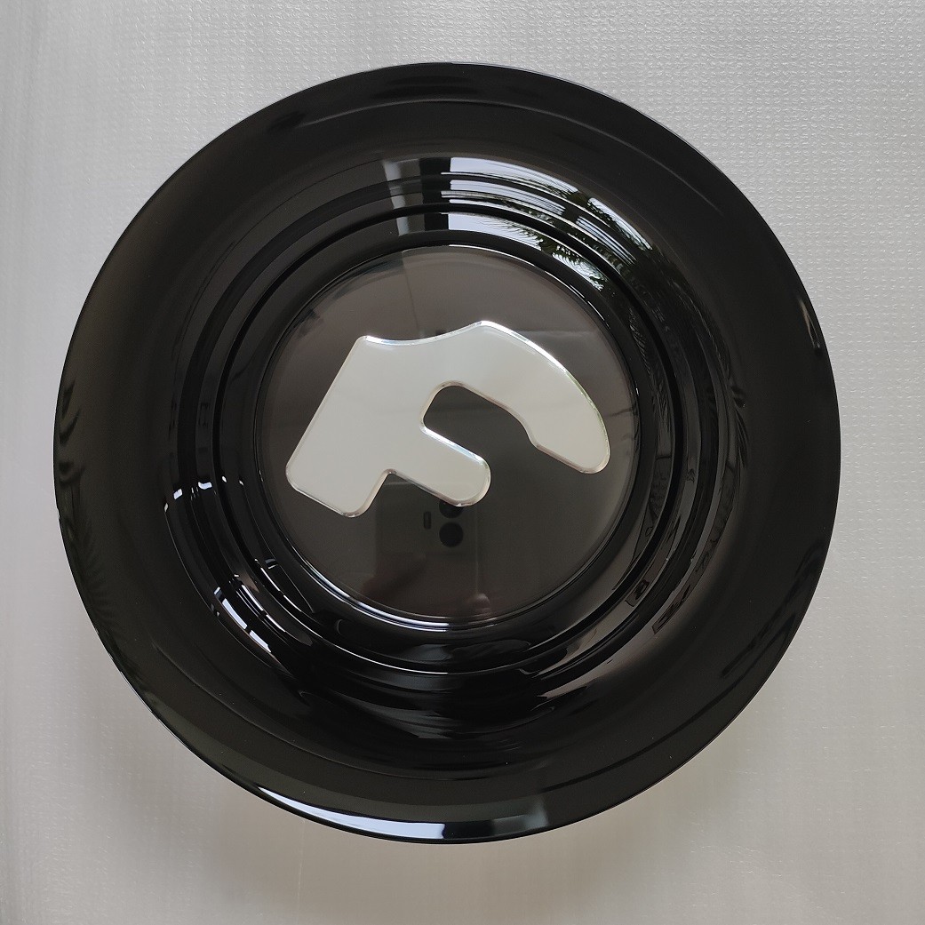 175MM(6.89”) 4PCS FORGIATO XL CAP FULLY BLACK With Chrome “F” Logo (Six corner)