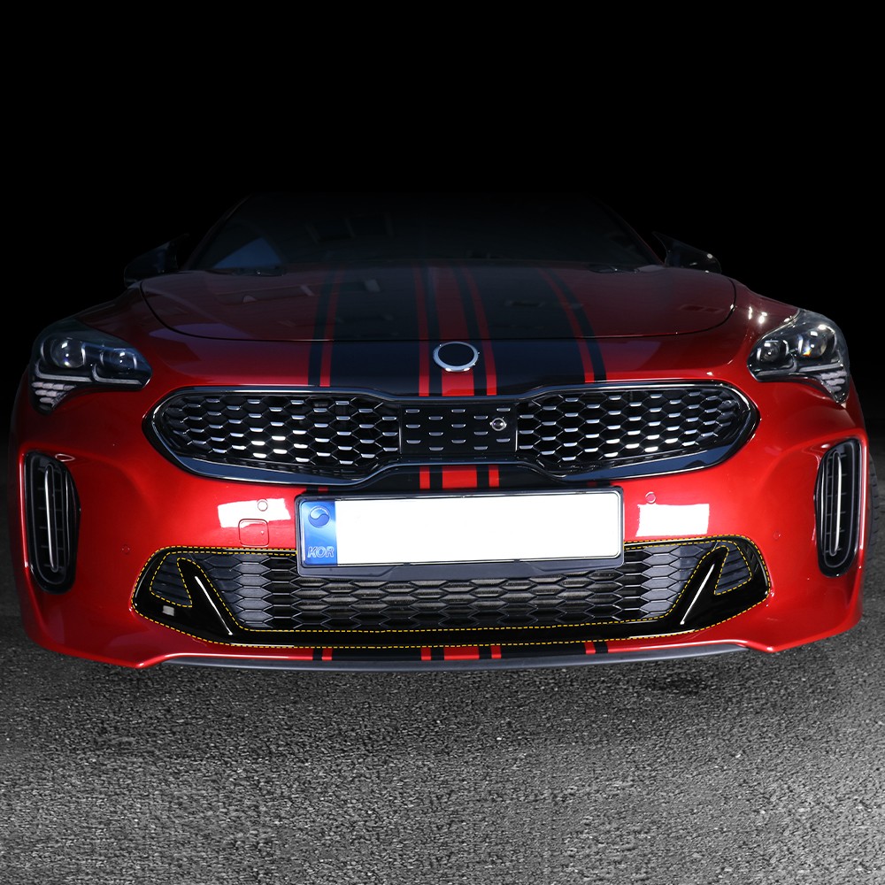 Black ABS radiator grille front grill trims protection frame for Kia Stinger CK