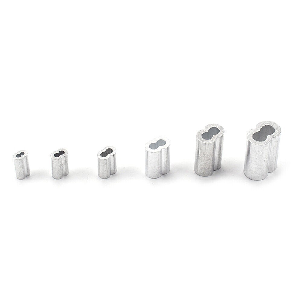 180 Pcs Ferrule Crimping Loop Sleeve for Wire Rope Cable Line End Assortment Kit