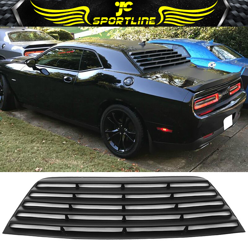 Fits 08-23 Dodge Challenger Rear Window Scoop Louver Sun Shade Cover Black PU