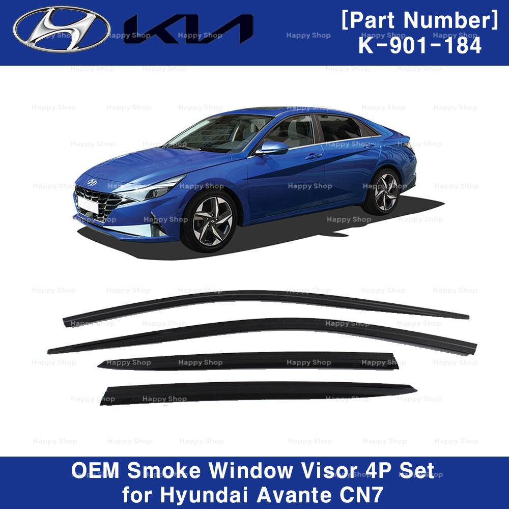Smoke Window Sun Shade Visor Vent Guard 4p Set for Hyundai Elantra CN7 2021-2024