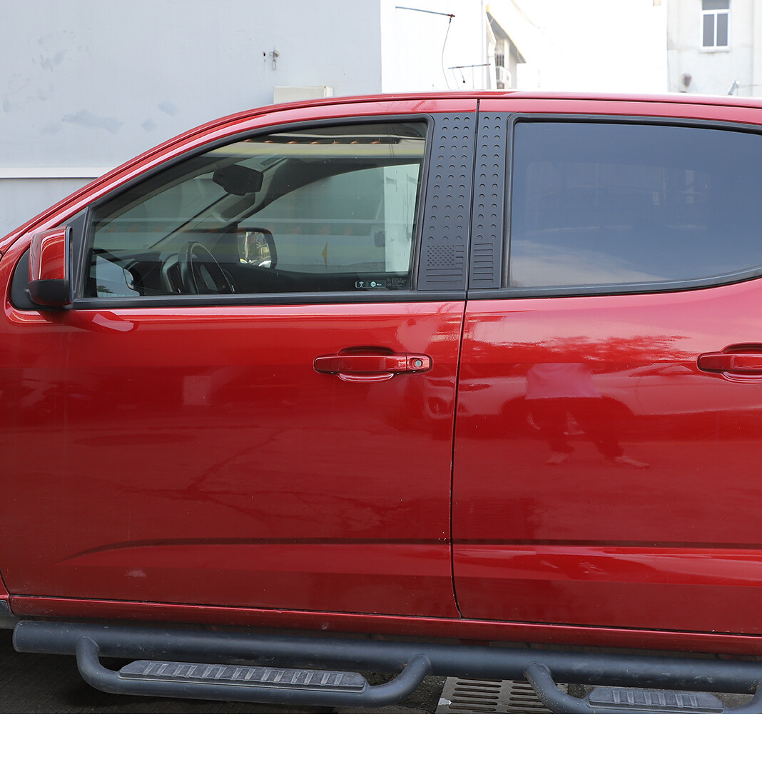 Alloy US Flag Style Window Pillar Posts Cover For Chevy Colorado/GMC Canyon 14+