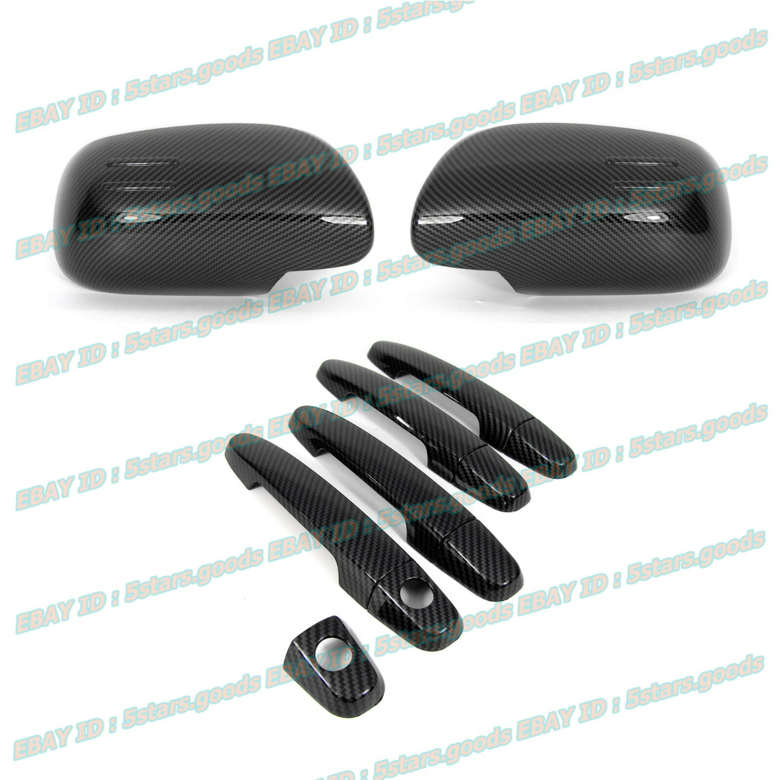 Carbon Fiber For 2009-2013 Toyota Matrix Side Mirror + Door Handle Covers Trims
