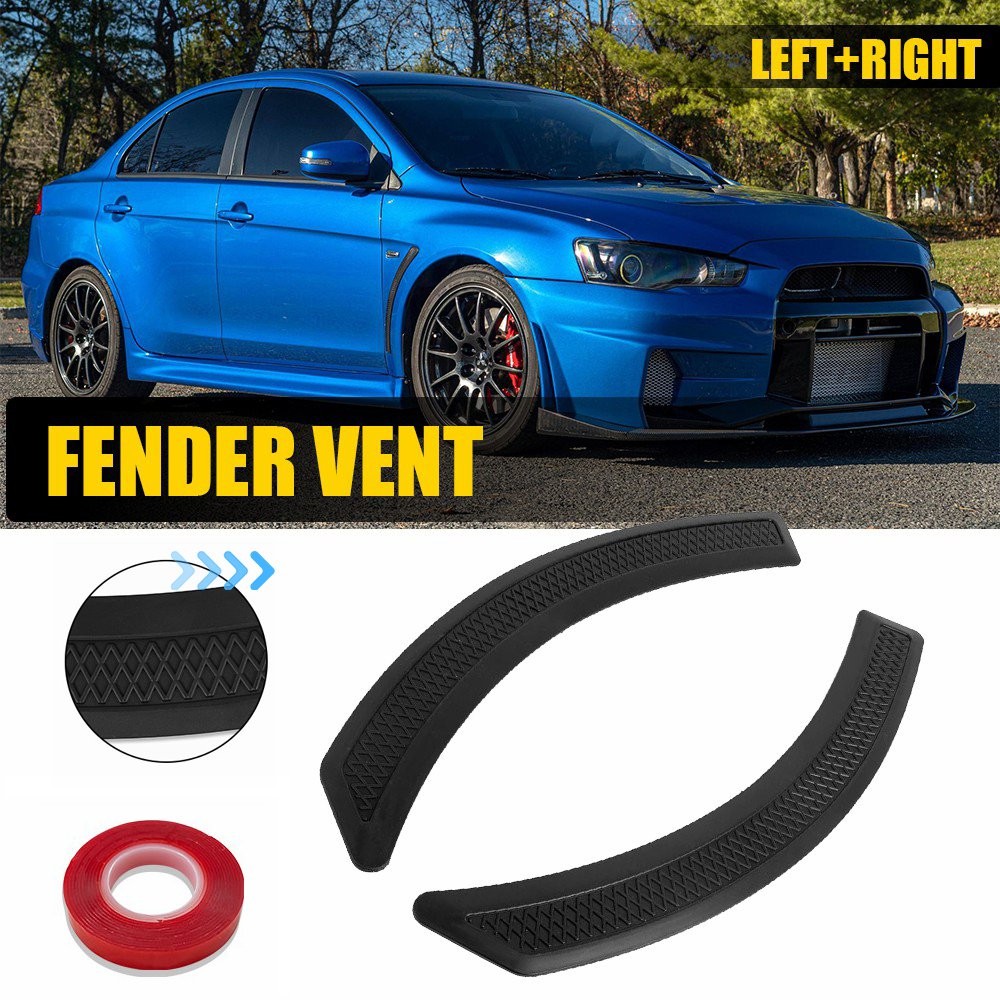 2X Black Front Fender Side Vent Cover For Mitsubishi Lancers 2002 03-2016 Evo EV