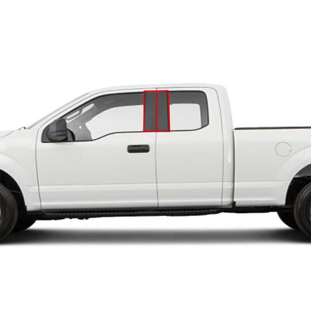 4pcs Door Trim B Pillar Posts Gloss Black Cover Trim Kit For Ford F150 2015-2021
