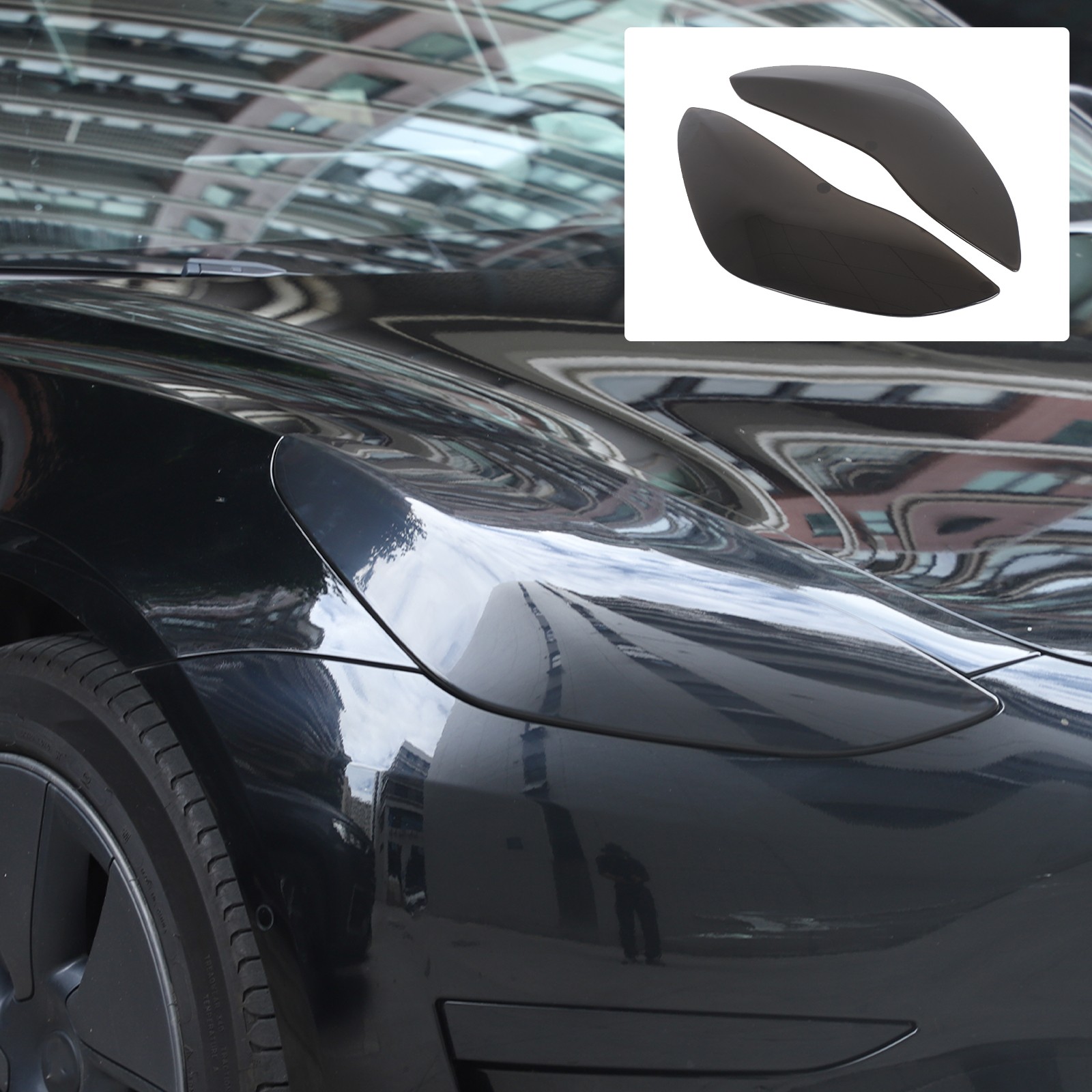 Transparent Gray Smoked Front Headlight Trim Cover For Tesla Model 3/Y 17-22 US