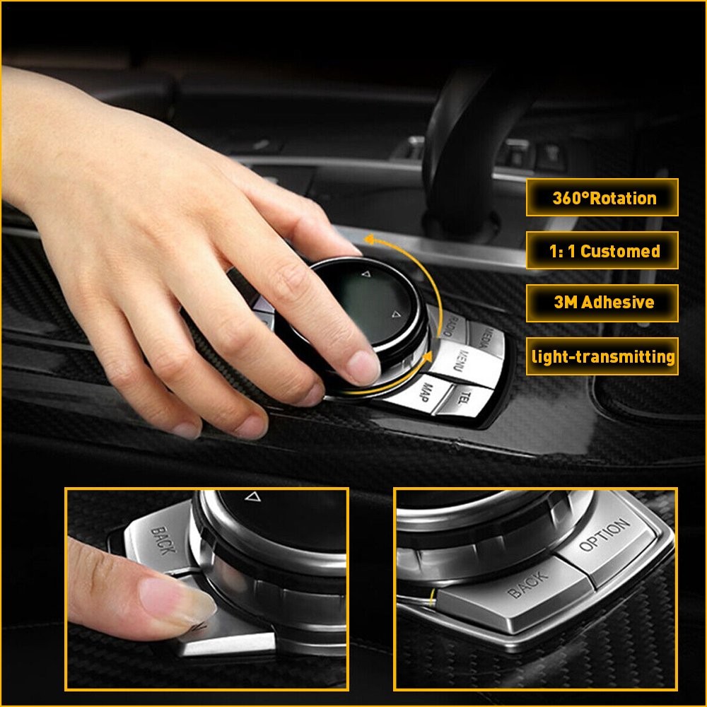Chrome Multi-Media 7 Button Cover Decor Trim For BMW 3 4 5 6 X5 X6 Series iDRIVE