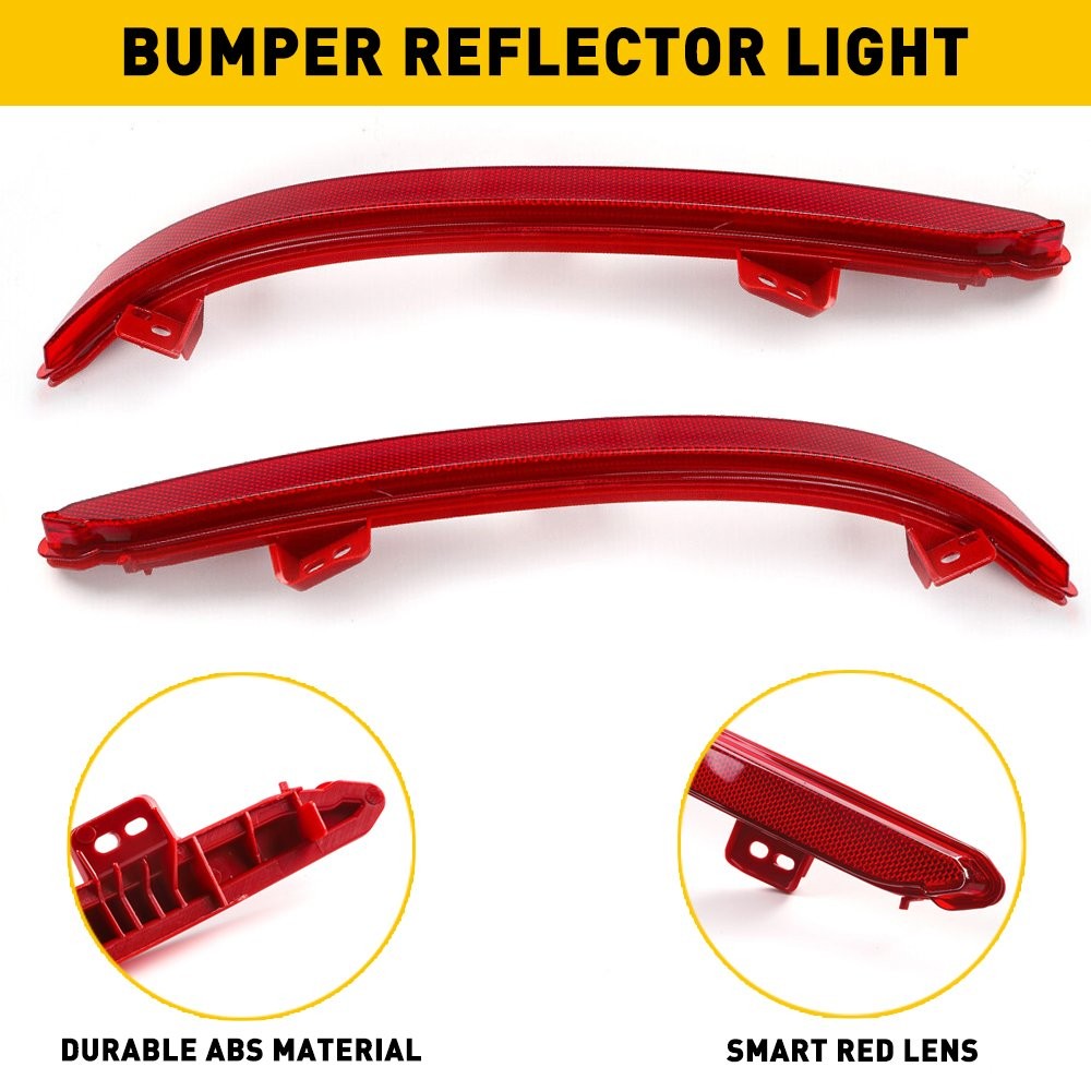 OE-Spec Red Lens Rear Bumper Reflectors Reflex For 2018-2022 Honda Accord Sedan