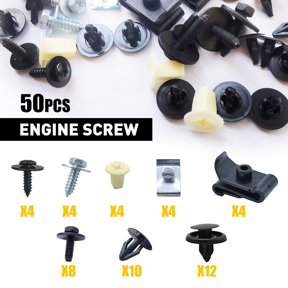 100Pc Push Type Retainers Bumper Retainer Clips Hole Metal for GM Toyota & Lexus