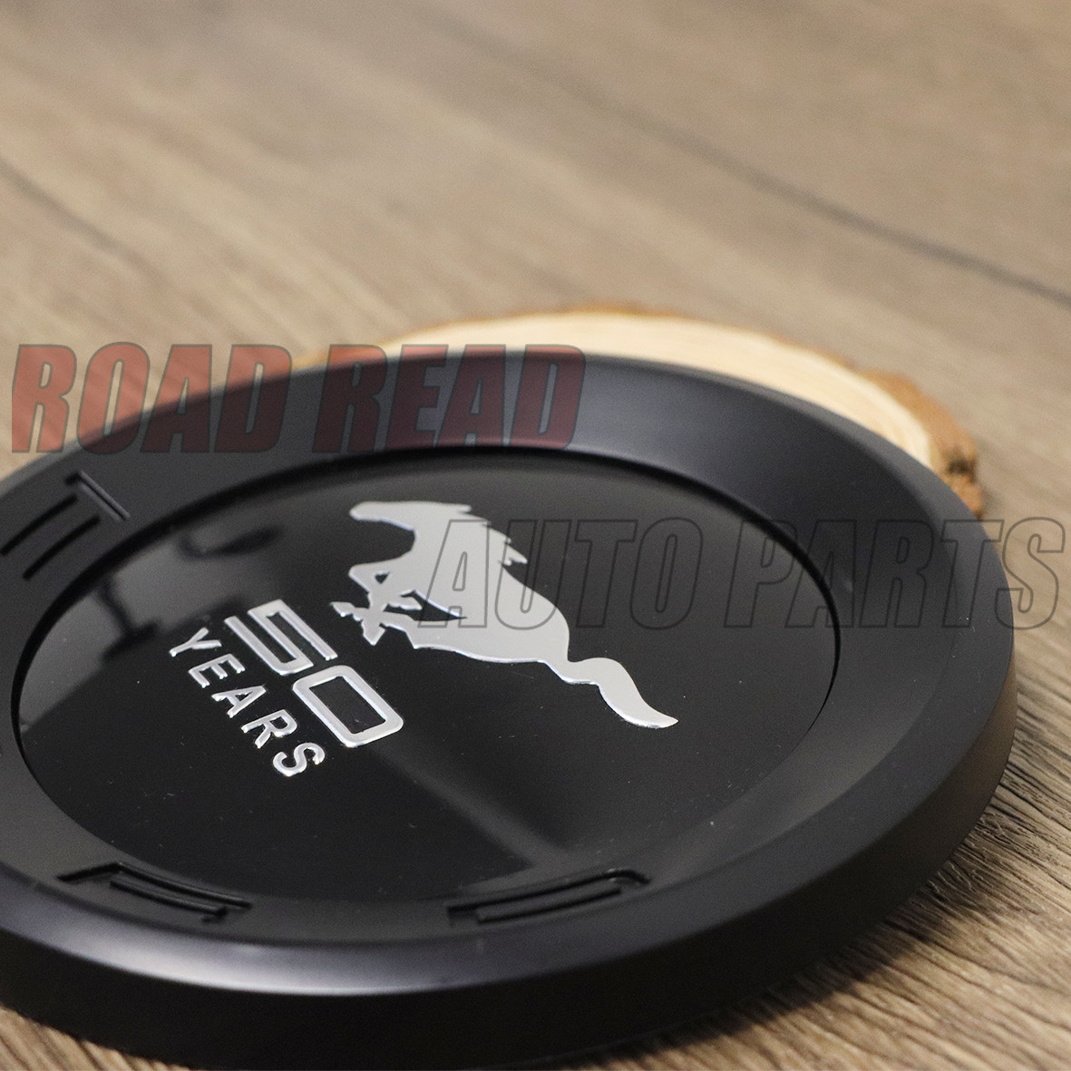 1Pc Rear Decklid Running Horse 50 Year Emblem 3D Black Badge For Mustang