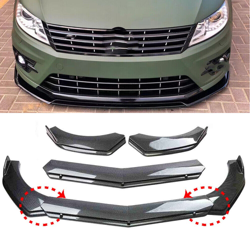 For VW Passat CC Carbon Fiber Front Bumper Chin Lip Splitter Spoiler Body Kit