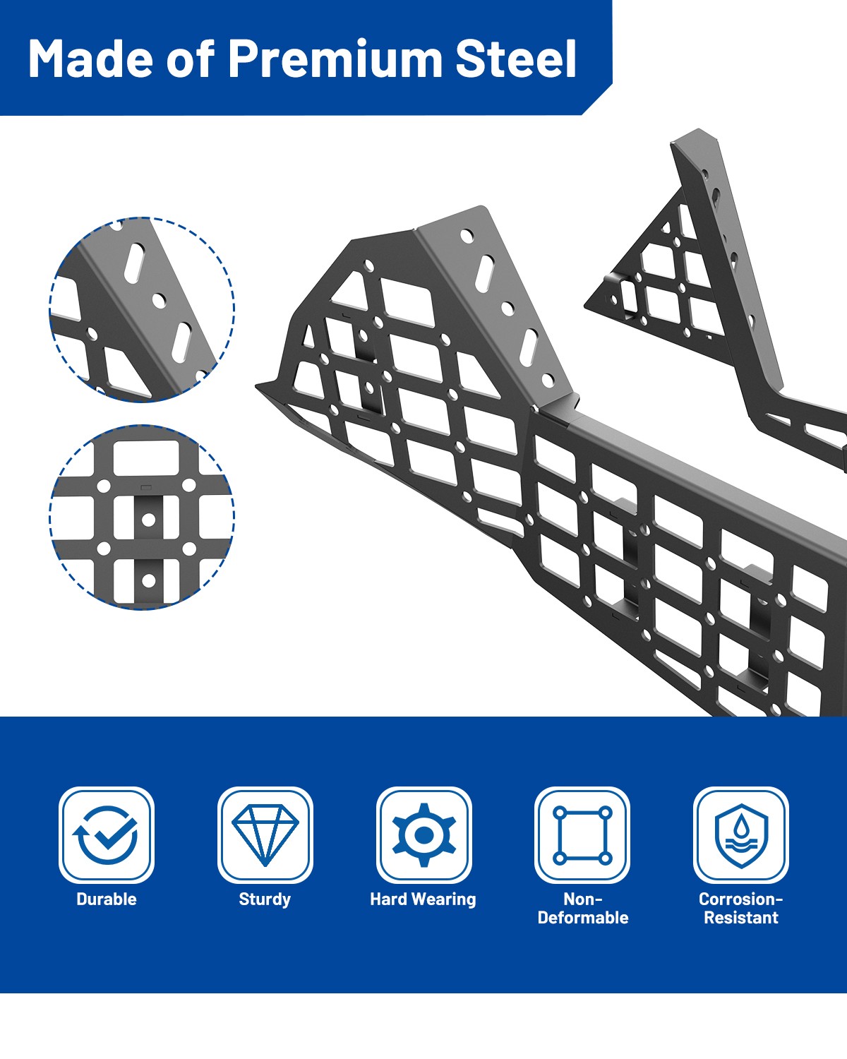 For Toyota Tacoma 2024-2026 Center Console Side Storage Molle Panel Bracket L+R