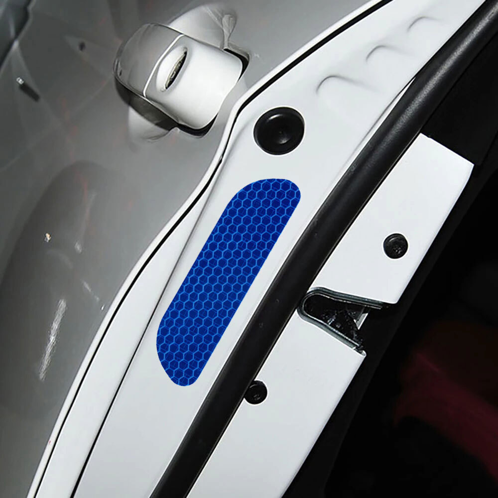 4x Reflective Tape Warning Safety Mark Car Door Stickers Car Accessories Blue