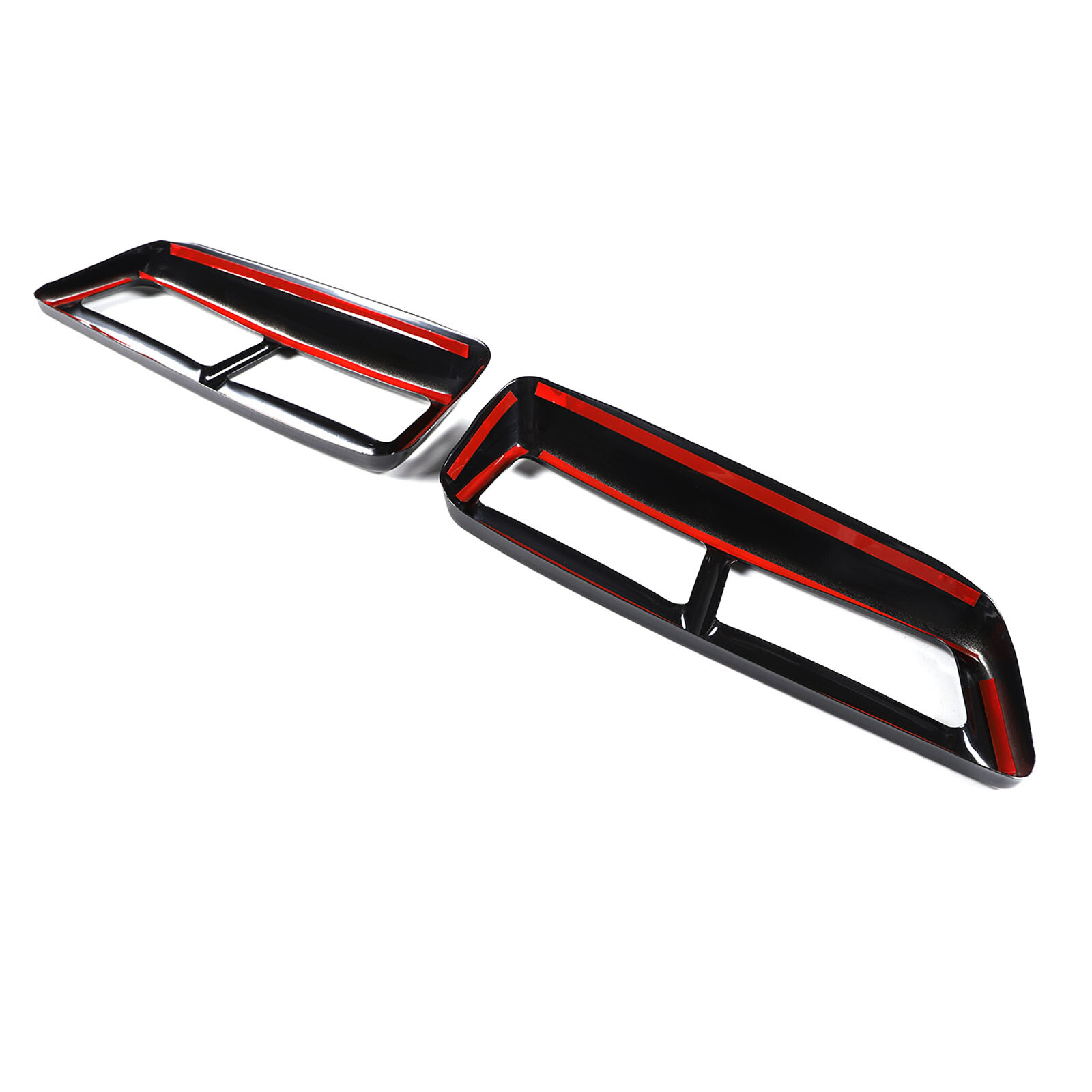 Gloss Black Exhaust Pipe Protect Cover Trims For Cadillac Escalade 2021-2023 2PC