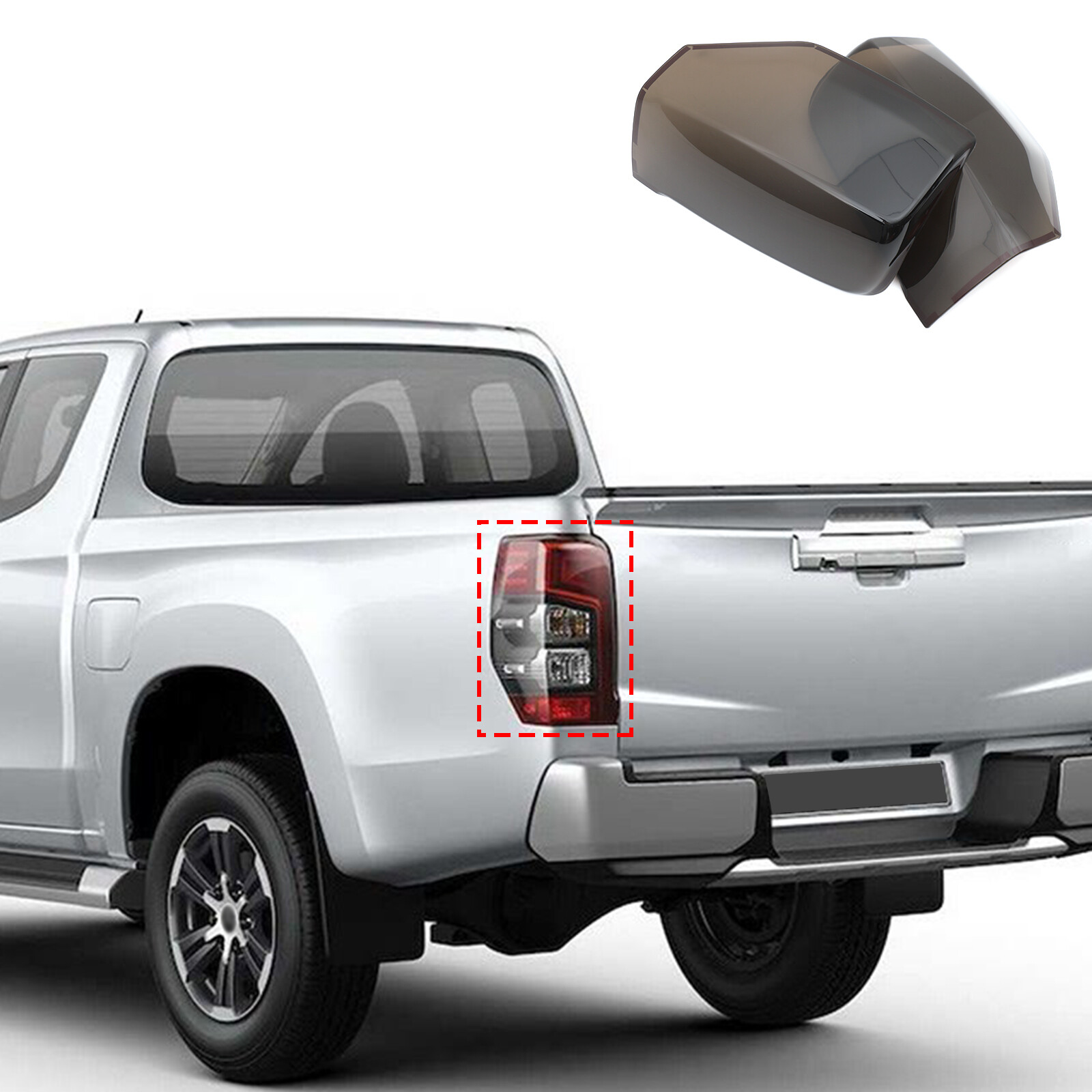 ABS Smoked Black Tail Lamp Light Cover Trim For Mitsubishi L200 2019+ US