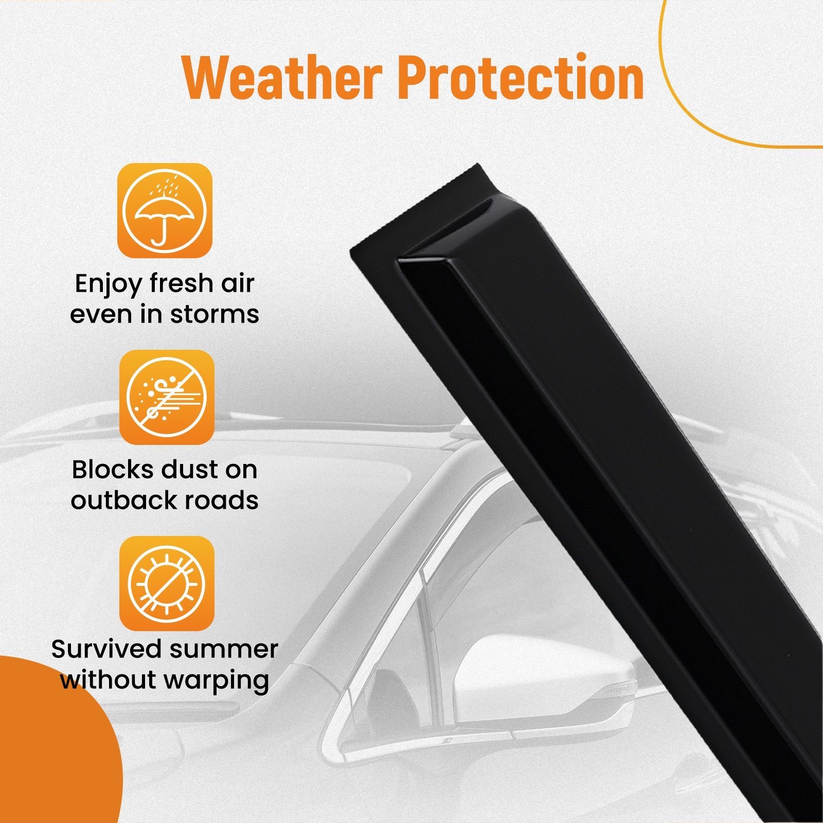 4Piece Window Rain Guards Wind Visors for Kia Soul 2014-2019 Black Set
